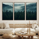 Captivating Misty Forest Wall Art Premium Canvas Print,