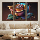 Abstract Rose Wall Art Canvas Print