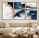Gold Marble Art - Abstract Geode Gold And Blue Marble Shape