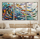 Modern Abstract Fish Shoal Wall Art Canvas Print, Colorful by MyGreatCanvas | Canvas Wall Art Prints | Photo Prints & Wall Decor
