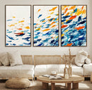 Abstract Fish Shoal Wall Art Canvas Print, Colorful Fish