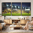 Columbus Crew Stadium Match Triple Canvas Wall Art - Dynamic
