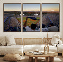 Dodger Stadium Sunset Game Triple Canvas Wall Art - Los