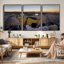 Dodger Stadium Sunset Game Triple Canvas Wall Art - Los