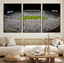 Beaver Stadium Night Game Triple Canvas Wall Art - Penn