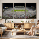 Beaver Stadium Night Game Triple Canvas Wall Art - Penn