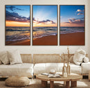 Golden Hour Beach Sunset Wall Art | Canvas Print | Ready to