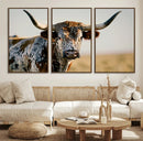Texas Bull Longhorn Wall Art Canvas Print for Farm House by MyGreatCanvas | Canvas Wall Art Prints | Photo Prints & Wall Decor