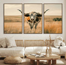Texas Cow Wall Art Canvas Print for Farm House Wall Decor, by MyGreatCanvas | Canvas Wall Art Prints | Photo Prints & Wall Decor