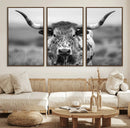 Texas Cow Longhorn Wall Art Canvas Print for Farm House Wall by MyGreatCanvas | Canvas Wall Art Prints | Photo Prints & Wall Decor