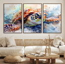 Watercolor Sea Turtle Wall Art Canvas Print - Vibrant Ocean