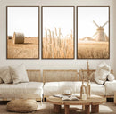 Vintage Farmhouse Triptych Wall Art – Giclée Canvas