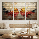 Abstract Angel Wings Canvas Wall Art – Framed and Ready to