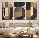 Modern Brown Wabi Sabi Wall Art Canvas Print Set – Framed