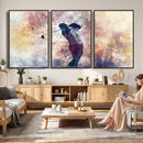 Abstract Watercolor Golf Player Wall Art Canvas Print