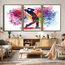 Colorful Golfer Swing Wall Art Canvas Print - Ready to Hang,