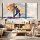 Watercolor Golf Swing Wall Art Canvas Print | Vibrant
