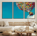 Carl Fredricksen, Up Movie Wall Art, Colorful Balloon House