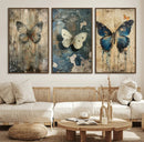 Butterfly Wall Art Trio | Vintage Butterfly Canvas Print | by MyGreatCanvas | Canvas Wall Art Prints | Photo Prints & Wall Decor