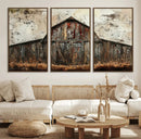 Rustic Barn Wall Art | Farmhouse Wall Decor Canvas Print |