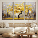 Golden Tree Canvas Print | Abstract Wall Art for Modern