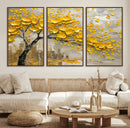 Yellow Blossom Tree Canvas Wall Art - Floral Abstract Modern