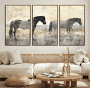 Vintage Horses Wall Art Canvas Print
