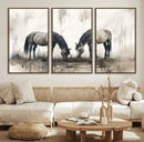 Chines Ink Style Vintage Horses Wall Art Canvas Print for by MyGreatCanvas | Canvas Wall Art Prints | Photo Prints & Wall Decor