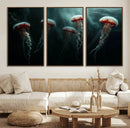Abstract Jellyfish Wall Art Canvas Print