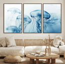 Blue Jellyfish Wall Art Canvas Print