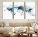 Flight Route Map Wall Art Canvas Print, Abstract Air Traffic