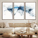 Flight Route Map Wall Art Canvas Print, Abstract Air Traffic