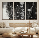 Winter Horse Snow Wall Art Canvas Print