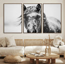 Western Wall Art | Black and White Winter Horse Wall Art | by MyGreatCanvas | Canvas Wall Art Prints | Photo Prints & Wall Decor