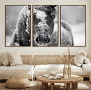 Black and White Horse Winter Wall Art | Ready to Hang and