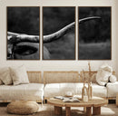 Cow Longhorn Wall Art | Black and White Print | Ready to by MyGreatCanvas | Canvas Wall Art Prints | Photo Prints & Wall Decor