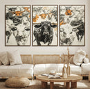 Texas Longhorn Wall Art Canvas Print – Herd Abstract Cow by MyGreatCanvas | Canvas Wall Art Prints | Photo Prints & Wall Decor