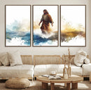 Watercolor Jesus Walking Wall Art Print, Jesus Water Canvas