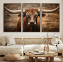 Longhorn Bull Wall Art | Canvas Print | Ready to Hang | by MyGreatCanvas | Canvas Wall Art Prints | Photo Prints & Wall Decor