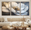 White Magnolia Flower Wall Art Canvas Print | Abstract