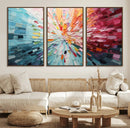 Radiant Bloom Abstract Floral Wall Art Canvas Print -