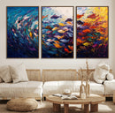 Vibrant Abstract Fish Swarm Art – Colorful Fish Inspired