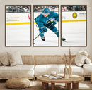 San Jose Sharks Ice Hockey Player Wall Art Canvas Print