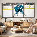 San Jose Sharks Ice Hockey Player Wall Art Canvas Print