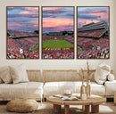 Carter-Finley Stadium Art Sunset Game Triple Canvas Wall Art