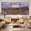 Carter-Finley Stadium Art Sunset Game Triple Canvas Wall Art
