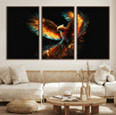 Fiery Phoenix Canvas Print | Ready to Hang Wall Art | Bold