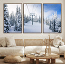 Winter Ski Lift Wall Art Print - Landscape Wall Art | Snowy
