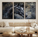 Large Abstract Horse Wall Art Canvas Print | Farmhouse Wall