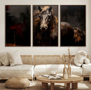 Abstract Black Horse Canvas Print for Farmhouse Wall Art | by MyGreatCanvas | Canvas Wall Art Prints | Photo Prints & Wall Decor